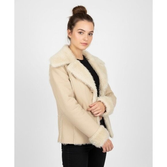 Vintage Y2K Rip Curl Faux Shearling Jacket | Penny Lane Boho Grunge Fairycore S - Picture 4 of 8